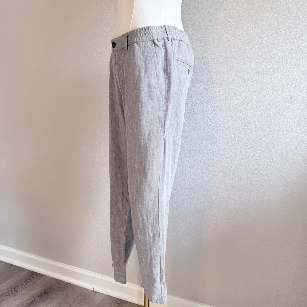 Banana Republic Mens Athletic Fit Linen Blend Pants Grey 32x30 Minimalist